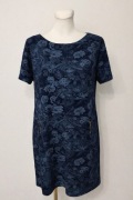 Granatowa piękna wygodna sukienka XXL 44 wiskoza elastan elastyczna suwaki