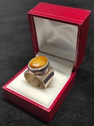 Srebrny duży pierścionek z okiem tyrysim próba 925