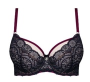 Biustonosz miękki Samanta Charlotte A123 75G czarny /bordo koronka braletka