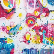 „Lato, lato” - abstrakcja - obraz akryl/ płótno 40x40 - Marlena Rakoczy