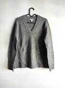 Sweter ciemnoszary z dekoltem v rozmiar XS