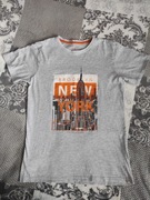 t-shirt szary z nadrukiem r. 170