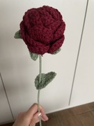 Róża z włóczki dzień matki prezent kwiaty