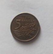 Moneta 5 groszy z 1998 roku