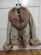 Maria Bland London Kurtka futro futerko beżowa 