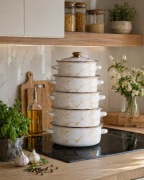 119 zł Garnki emaliowane Klonberg , białe ze złotym, czarne ze złotym