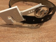 Michael Kors pasek czarny skorzany L klamra cwieki