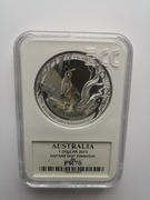 Srebrna Moneta Uncja ECC Grading PR70 2013 Australia Kangur Szary 1 oz Ag