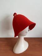 Czapka do sauny saunowania CZERWONY KLASYK DOMIKO