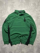 Polo Ralph Lauren Koszulka Długi Rękaw Zielona Kołnierzyk vintage usa