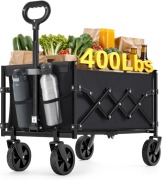 Składany wózek transportowy SONGMICS – ogrodowy, 150 kg, czarny