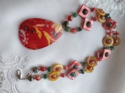 naszyjnik kolorowy 77cm masa perłowa szkło 