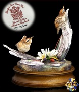 Hereford figurka ptak Dwa Strzyżyki sygnowana