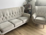 Komplet wypoczynkowy sofa + fotel uszak