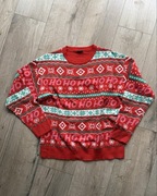 czerwony świąteczny zimowy sweterek 36/38 hohoho