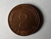 Niemcy 2 fenigi, 1974 r. Znak menniczy „F” - Stuttgart (S177)