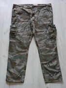 Duże męskie spodnie jeansowe bojówki WRANGLER 3XL W42 L30 STRETCH moro