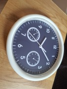 Zegar ścienny PartyKindom – cichy, z termometrem i higrometrem (25 cm)