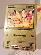 Karta Pokemon metalowa 2 Pikachu „Wybieram Cię!” – idealny prezent