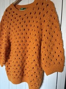 United Colors of beneton sweter ażurowy pomarańczowy rozm L/XL 