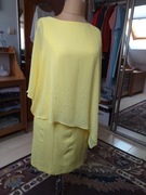 Sukienka zolta z  narzutką 46 bonprix