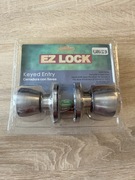 EZ LOCK gałka klamka z zamkiem srebrna kluczem