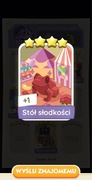 Monopoly go karta Stół słodkości 4* set 19 naklejka