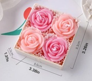 Świeczki zapachowe RÓŻE  4szt  WALENTYNKI, DZIEŃ KOBIET, PANIEŃSKIE