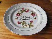 Chodzież Iwona – talerz 26 cm ze srebrną lamówką „W dniu Imienin”  idealny