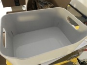 ORGANIZER IKEA UPPDATERA Pojemnik pudełko, biały, 24x17 nowe SZARY połysk