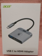 Acer Adapter USB C do HDMI 3w1 typu C do 4K HDMI z 100W PD i portem USB 3.0