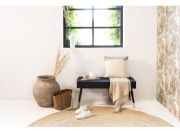 Ławka tapicerowana Lifa Living Barcelona granatowa Velvet 101x42x45cm