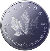 TYTAN 2026r. Kanadyjski Liśc Klonu 1 uncja Tytanu 999,5