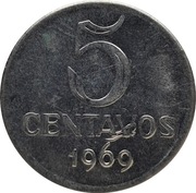 Brazylia 5 centavos 1969, KM#577.2