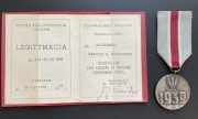 Medal Za udział w wojnie obronnej 1939 LWP z legitymacją
