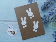 Scrapki głowa zajączka 3szt. papier mixmedia