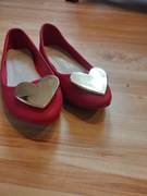 Buty balerinki ze zlotymi serduszkami