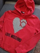 LOVE MOSCHINO__ ciepła bluza z kapturem logo__BDB__ M