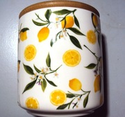 Ceramiczny pojemnik Kwitnące cytryny Kwiat cytryny Motyw cytryn Polecam