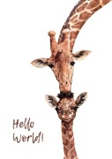Żyrafy Hello World obrazek do pokoju dziecięcego