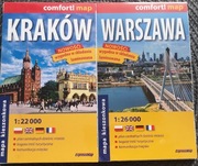Warszawa Kraków. 2 Mapy laminowane. 