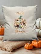 Poduszka dekoracyjna Hello Pumpkin z haftem – 50 x 50 cm