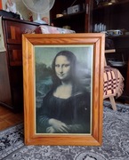 Mona Liza Stary oleodruk duży drewniana rama