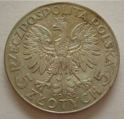 5 zł 1932 Głowa Kobiety ze znakiem - PIĘKNA RZADKA !