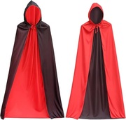 Peleryna dwustronna czarno - czerwona 90 cm Kostium Przebranie Halloween