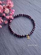 Kamienie naturalne Granat Literka Z Personalizowana Bransoletka Ochrony