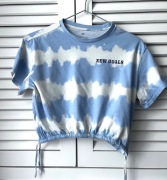 H&M bluzka krótka t-shirt dżersej crop z wiązaniem 146-152