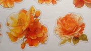 20 dużych naklejek kwiaty pomarańczowy scrapbooking