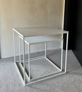 stolik kawowy x2 zestaw białych stolików kawowych