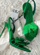 ZARA szmaragdowe szpilki skóra naturalna r. 40